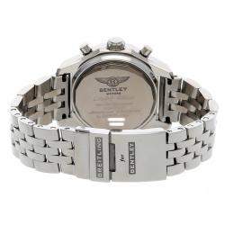 Pre Owned Breitling Silver Diamonds Stainless Steel Bentley Barnato A41390AP/G788 Men's Wristwatch 42 MM