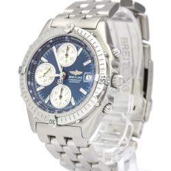 Pre Owned Breitling Blue Stainless Steel Chronomat Automatic A13350 Men's Wristwatch 40 MM