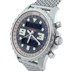 Pre Owned Breitling Grey Stainless Steel Chronospace A78365 Men's Wristwatch 48 mm