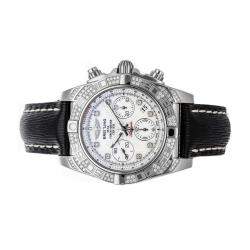 Pre Owned Breitling White Diamonds Stainless Steel Chronomat AB0140AF/A744 Men's Wristwatch 41 MM