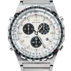Breitling Ivory Stainless Steel Navitimer Jupiter Pilot 80975 Men's Wristwatch 42MM