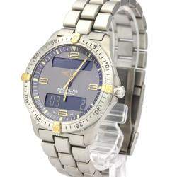 Breitling Grey 18K Yellow Gold And Titanium Aerospace F56062 Quartz Men's Wristwatch 40 MM