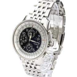 Breitling Black Stainless Steel Montbrillant Olympus Moonphase A19850 Men's Wristwatch 42 MM