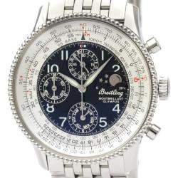 Breitling Black Stainless Steel Montbrillant Olympus Moonphase A19850 Men's Wristwatch 42 MM