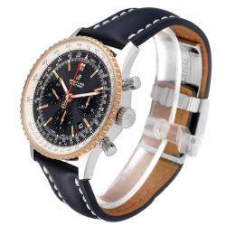 Breitling Grey 18K Rose Gold And Stainless Steel Navitimer 01 UB0121 Men's Wristwatch 42 MM