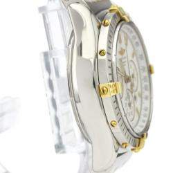 Breitling White 18K Yellow Gold And Stainless Steel Shadow Flyback LTD Edition B35313 Men's Wristwatch 40 MM