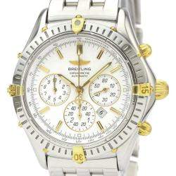 Breitling White 18K Yellow Gold And Stainless Steel Shadow Flyback LTD Edition B35313 Men's Wristwatch 40 MM
