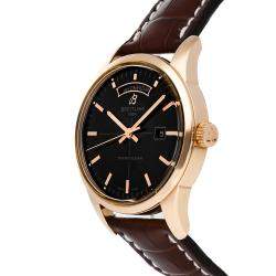 Breitling Black 18K Rose Gold Transocean Day & Date R4531012/BB70 Men's Wristwatch 43 MM