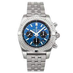 Breitling Blue Stainless Steel Chronomat B01 Chronograph AB0115101C1A1 Men's Wristwatch 44 MM