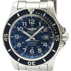 Breitling Blue Stainless Steel Superocean II A17392 Automatic Men's Wristwatch 44 MM