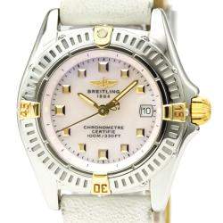 Breitling Pink MOP 18K Yellow Gold And Stainless Steel Callistino Men's Wristwatch 27 MM 