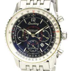 Breitling Black Stainless Steel Navitimer Montbrillant Automatic A41330 Men's Wristwatch 38 MM