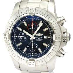 Breitling Black Stainless Steel A13375 Avenger Men's Wristwatch 49MM