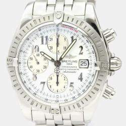 Pre Owned Breitling White Stainless Steel Chronomat Evolution A13356 Automatic Men's Wristwatch 44 MM