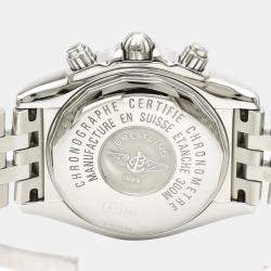 Pre Owned Breitling White Stainless Steel Chronomat Evolution A13356 Automatic Men's Wristwatch 44 MM