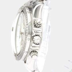 Pre Owned Breitling White Stainless Steel Chronomat Evolution A13356 Automatic Men's Wristwatch 44 MM