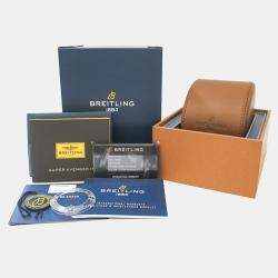 Breitling Blue Stainless Steel Super Avenger ll Chronograph A13371 Men's Wristwatch 49 MM