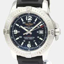 Breitling Black Stainless Steel Colt A74388 Quartz Men's Wristwatch 44 MM  