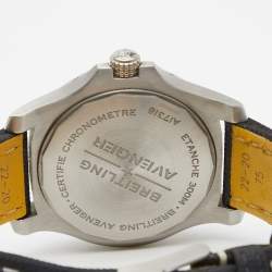 Breitling Black Stainless Steel Leather Avenger A17318101B1X1 Men's Wristwatch 43 mm