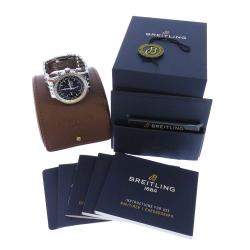Breitling Black Stainless Steel Navitimer Chronograph A13324 Men's Wristwatch 42 mm