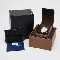 Pre Owned Breitling Mother of Pearl 18k Yellow Gold Stainless Steel Crocodile Cockpit B13358 Men's Wristwatch 39 mm