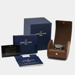 Pre Owned Breitling Green Black PVD Coated Stainless Steel Fabric Leather Aviator 8 Curtis Warhawk M173152A1L1X2 Men's Wristwatch 41 mm