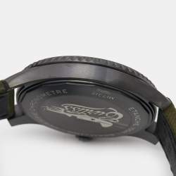 Pre Owned Breitling Green Black PVD Coated Stainless Steel Fabric Leather Aviator 8 Curtis Warhawk M173152A1L1X2 Men's Wristwatch 41 mm