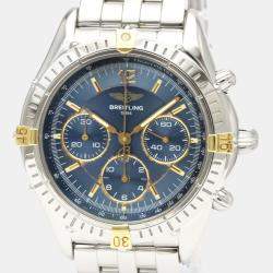 Breitling Blue Stainless Steel Cockpit B3001 Automatic Men's Wristwatch 37 mm