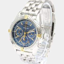 Breitling Blue Stainless Steel Cockpit B3001 Automatic Men's Wristwatch 37 mm