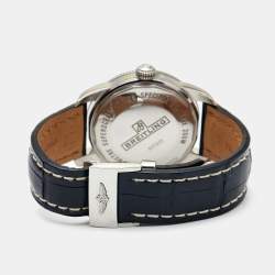 Pre Owned Breitling Black Stainless Steel Crocodile Superocean Heritage A1732124 Men's Wristwatch 42 mm