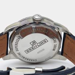 Pre Owned Breitling Black Stainless Steel Crocodile Superocean Heritage A1732124 Men's Wristwatch 42 mm