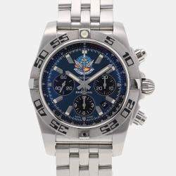 Breitling Blue Stainless Steel Chronomat AB0110 Impulse Japan Limited 400 Men's Wristwatch 44 mm