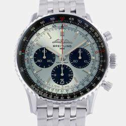 Breitling Blue Stainless Steel Navitimer AB0138241C1A1 Men's Wristwatch 43 mm