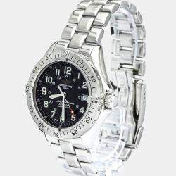 Pre Owned Breitling Black Stainless Steel Superocean A17340 Automatic Men's Wristwatch 41mm