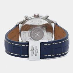 Breitling Blue Stainless Steel Alligator Navitimer 1461 Limited Edition A19370 Men's Wristwatch 46 mm 