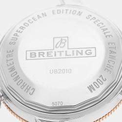 Breitling Black 18k Rose Gold Stainless Steel Superocean Automatic Men's Wristwatch 42 mm