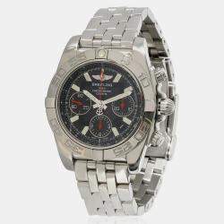 Breitling Black Stainless Steel Chronomat AB014112/BB47 Automatic Chronograph Men's Wristwatch 41 mm