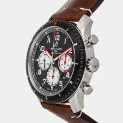 Pre Owned Breitling Black Stainless Steel Aviator AB01194A1B1X2 Automatic Men's Wristwatch 43 mm