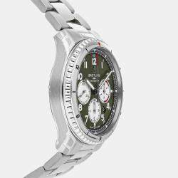 Breitling Green Stainless Steel Aviator AB01192A1L1A1 Automatic Men's Wristwatch 43 mm