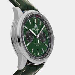 Breitling Green Stainless Steel Premier AB0118221L1P1 Automatic Men's Wristwatch 42 mm