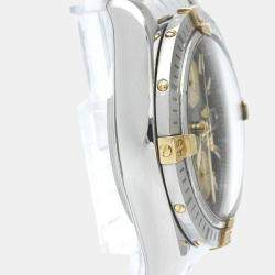 Pre Owned Breitling Black Yellow Gold Stainless Steel Chronomat B13356 Automatic Men's Wristwatch 44 mm