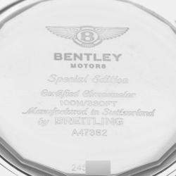 Breitling Black Stainless Steel Bentley A47362 Automatic Men's Wristwatch 49 mm