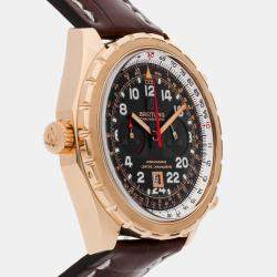 Breitling Black 18k Rose Gold Chronomatic H2236012/B818 Automatic Men's Wristwatch 44 mm