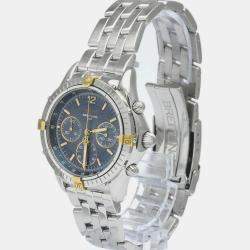 Pre Owned Breitling Blue Stainless Steel Cockpit B30011 Automatic Men's Wristwatch 37 mm