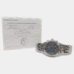 Pre Owned Breitling Blue Stainless Steel Cockpit B30011 Automatic Men's Wristwatch 37 mm