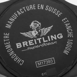 Breitling Black Stainless Steel Superocean Automatic Men's Wristwatch 44 mm