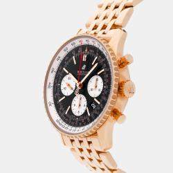 Pre Owned Breitling Navitimer RB0121211B1R1 Automatic Black 18k Rose Gold Men’s Wristwatch 43mm