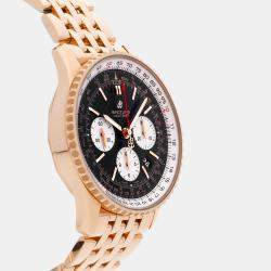 Pre Owned Breitling Navitimer RB0121211B1R1 Automatic Black 18k Rose Gold Men’s Wristwatch 43mm