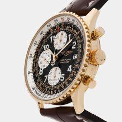 Breitling Black 18k Yellow Gold Navitimer Automatic Men's Wristwatch 41 mm