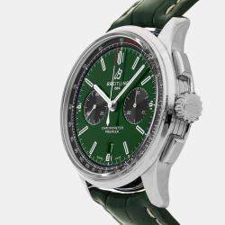 Breitling Green Stainless Steel Premier Automatic Men's Wristwatch 42 mm